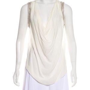 MOVING SALE Haute Hippie Silk Draped White Top